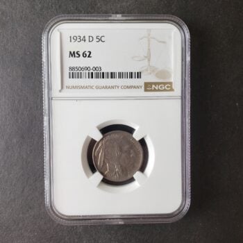 1934 D 5c Buffalo Nickel NGC MS62