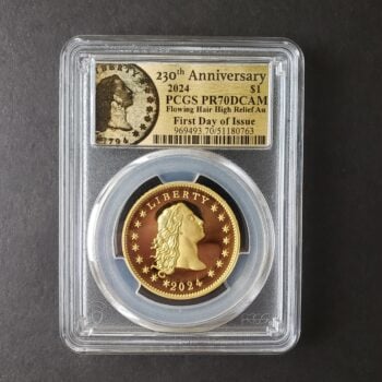 2024 Proof $1 1oz Gold Flowing Hair High Relief PCGS PR70 DCAM