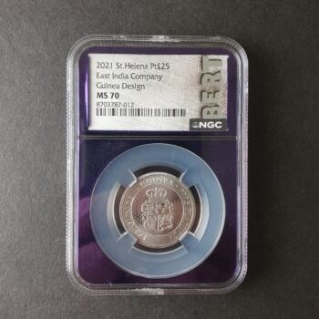 2021 St. Helena 25 Pound 1/3oz Platinum Guinea Coin NGC MS70
