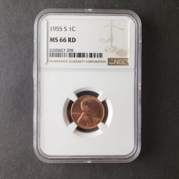 1955 S 1c Lincoln Wheat Cent NGC MS66 RD