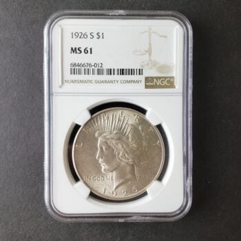 1926 S $1 Peace Silver Dollar NGC MS61