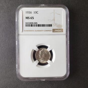 1936 10c Winged Liberty Silver Dime NGC MS65