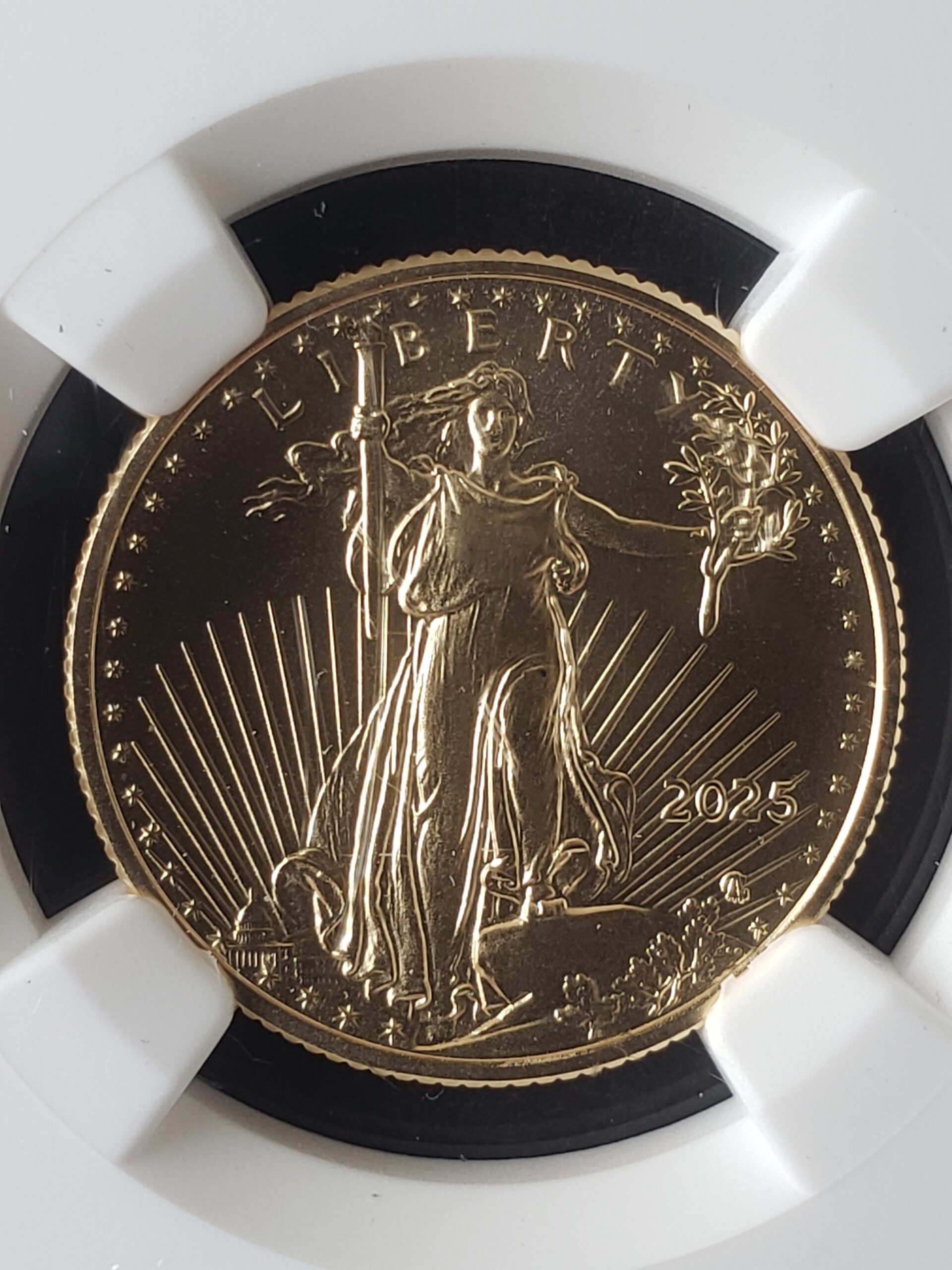 2025 $10 1/4oz Gold American Eagle NGC MS70 - Image 2