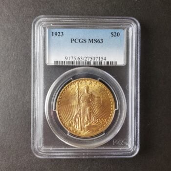 1923 $20 St. Gaudens Gold Double Eagle PCGS MS63