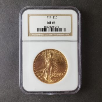 1924 $20 St. Gaudens Gold Double Eagle NGC MS64