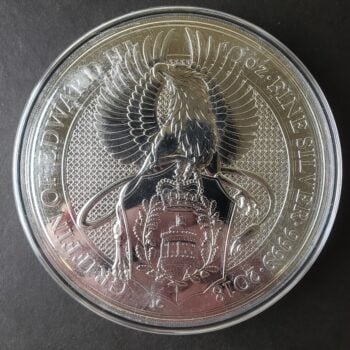 2018 Great Britain 10 Pounds 10oz Silver Griffin of Edward III in a Capsule