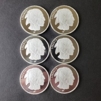 Lot of Six Asahi 1oz Silver Buffalo Rounds at SPOT