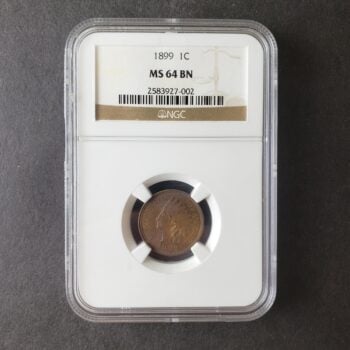 1899 1c Indian Head Cent NGC MS64 BN