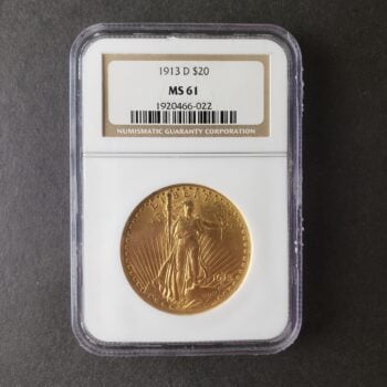 1913 D $20 St. Gaudens Gold Double Eagle NGC MS61