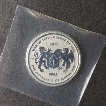 2017 Canada $50 1/2oz Platinum War of 1812 Commemorative in Mint Plastic