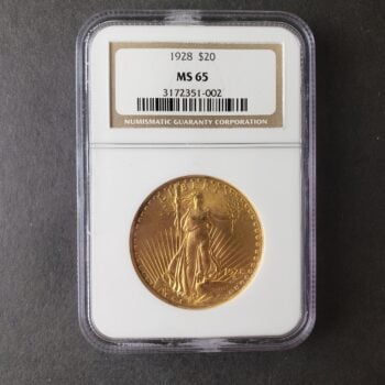 1928 $20 Saint Gaudens Gold Double Eagle NGC MS65