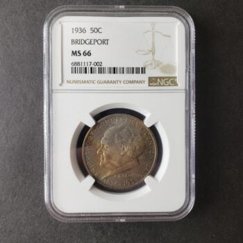 1936 50c Bridgeport Silver Half Dollar NGC MS66