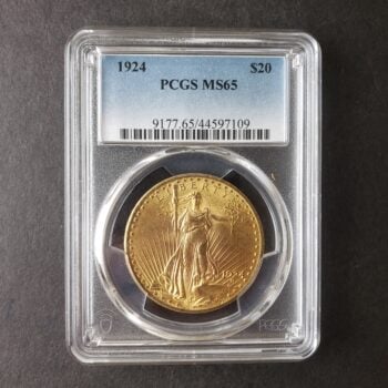 1924 $20 St. Gaudens Gold Double Eagle PCGS MS65