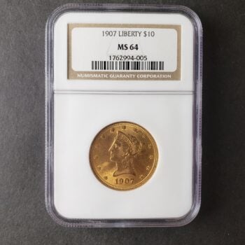 1907 $10 Liberty Head Gold Eagle NGC MS64