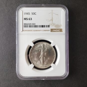 1945 50c Walking Liberty Silver Half Dollar NGC MS63