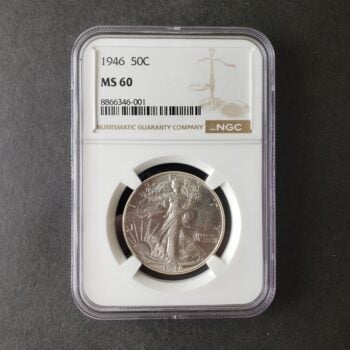 1946 50c Walking Liberty Silver Half Dollar NGC MS60