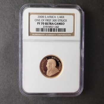 2008 South Africa Proof 1/4oz Gold 1/4 Krugerrand NGC PF70 Ultra Cameo